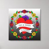 Tattoo Graffiti Art Style Weddenschap Bride en Gro Canvas Afdruk (Voorkant)