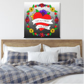 Tattoo Graffiti Art Style Weddenschap Bride en Gro Canvas Afdruk (Insitu (Slaapkamer))