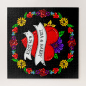 Tattoo Graffiti Art Style Weddenschap Bride en Gro Legpuzzel (Horizontaal)