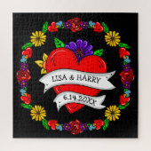 Tattoo Graffiti Art Style Weddenschap Bride en Gro Legpuzzel (Verticaal)