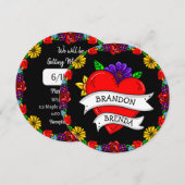 Tattoo graffiti tekenstijl bruiloft kaart (Voorkant / Achterkant)