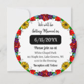 Tattoo graffiti tekenstijl bruiloft kaart (Achterkant)