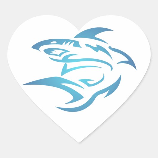 Tattoo Hai shark Hart Sticker (Voorkant)