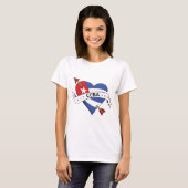 Tattoo hart en pijl met Cubaanse vlag T-shirt (Voorkant volledig)