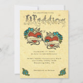 Tattoo hart en tatoeëerde briefingweddenschap kaart (Voorkant)