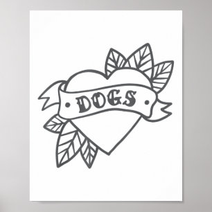Tattoo Hart Shirt Honden Clic Gift _1 Poster