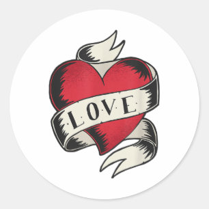 Tattoo Hart Valentijnsdag Love Gift _1 Ronde Sticker