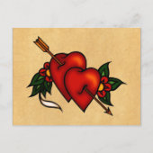 Tattoo Harten met Pijl Briefkaart (Voorkant)