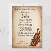 Tattoo Heart and Roos Wedding Invitation Kaart (Achterkant)
