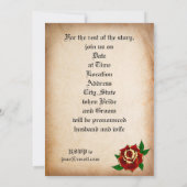 Tattoo Heart and Roos Wedding Invitation Kaart (Achterkant)