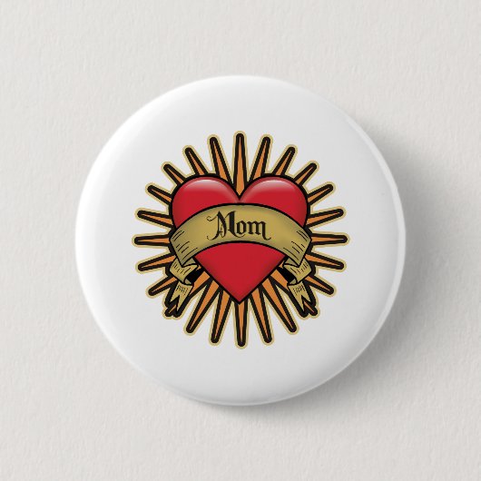Tattoo Heart Mam Ronde Button 5,7 Cm (Voorkant)