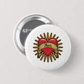 Tattoo Heart Mam Ronde Button 5,7 Cm (Voorkant /achterkant)