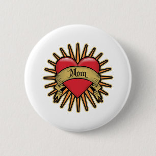 Tattoo Heart Mam Ronde Button 5,7 Cm