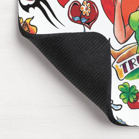 Tattoo Heart Mousepad Muismat (Hoek)