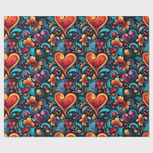 Tattoo Hearts Digitaal thema 1 Cadeaupapier (Zoom)