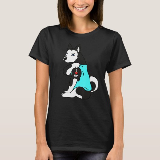 Tattoo Husky Dog T-shirt (Voorkant)