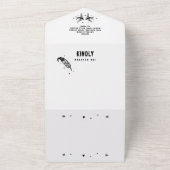 Tattoo Huwelijksuitnodiging & RSVP Heart Birds All In One Uitnodiging (Buitenkant)