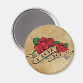 Tattoo Ik hou van je Roos magneet (Voorkant / Achterkant)