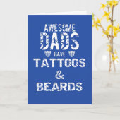 Tattoo Ink Beards & Mustaches Papa Greeting Cards Kaart (Gele Bloem)