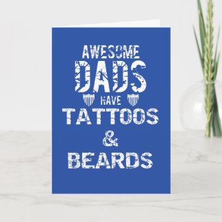 Tattoo Ink Beards & Mustaches Papa Greeting Cards Kaart