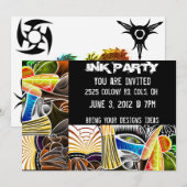 Tattoo Ink party Uitnodigingen (Voorkant / Achterkant)