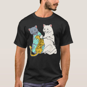 Tattoo Irezumi Kat Kunstenaars Traditionele Japans T-shirt