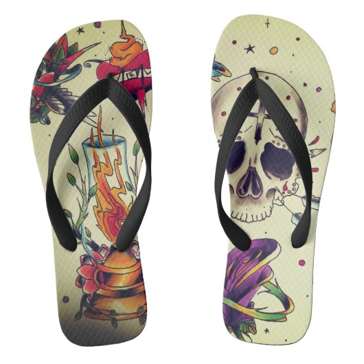 tattoo is uitgeflitst unisex teenslippers (Voetbed)