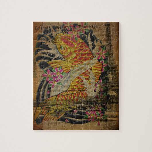  tattoo japanese koeienvis legpuzzel (Verticaal)