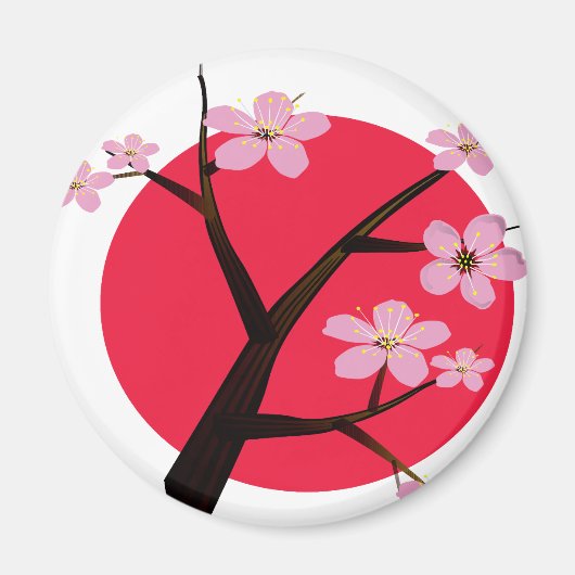 Tattoo Japanse Cherry Blossom Magneet (Voorkant)