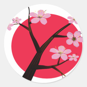 Tattoo Japanse Cherry Blossom Ronde Sticker