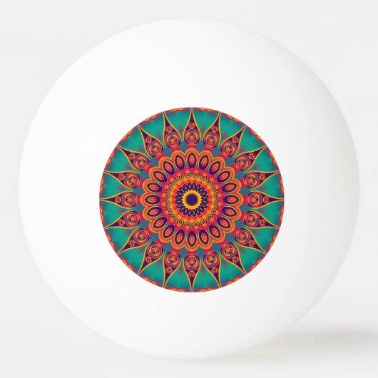 Tattoo Kaleidoscoop Fractal II Pingpongbal (Achterkant)