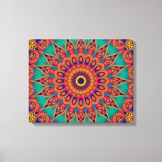 Tattoo Kaleidoscope Fractal Canvas Afdruk (Voorkant)