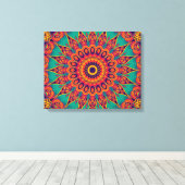 Tattoo Kaleidoscope Fractal Canvas Afdruk (Insitu (Houten vloer))