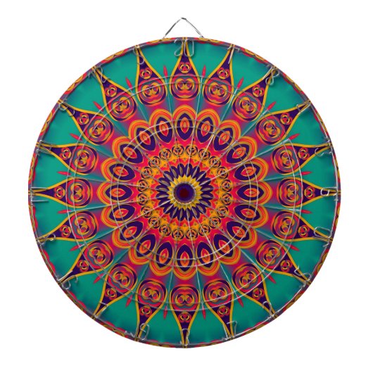 Tattoo Kaleidoscope Fractal Dartbord (Voorkant)