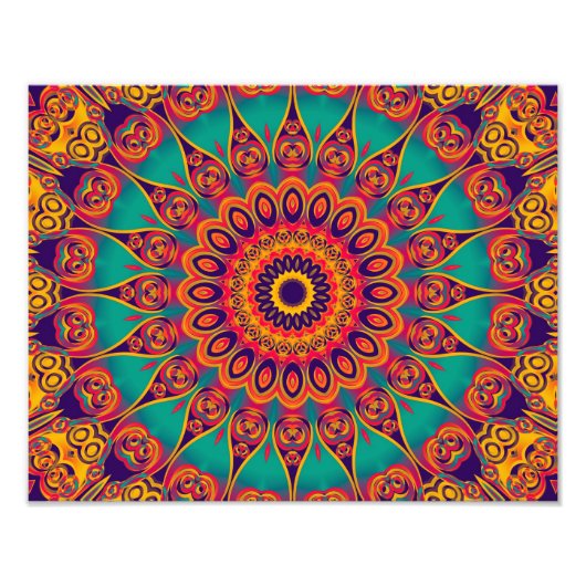 Tattoo Kaleidoscope Fractal Foto Afdruk (Voorkant)