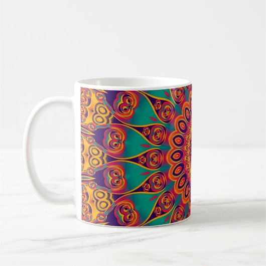 Tattoo Kaleidoscope Fractal Koffiemok (Links)