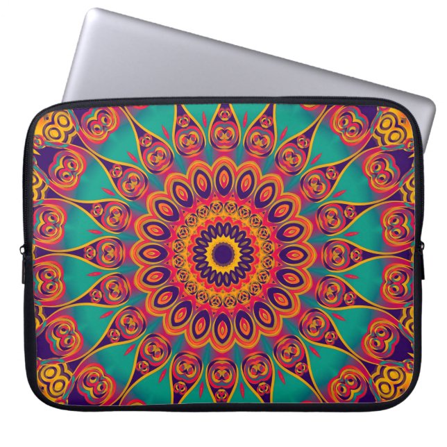 Tattoo Kaleidoscope Fractal Laptop Sleeve (Voorkant)