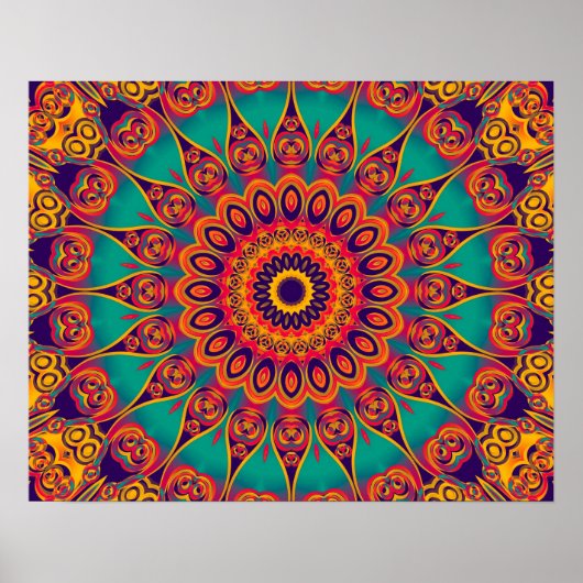 Tattoo Kaleidoscope Fractal Poster (Voorkant)