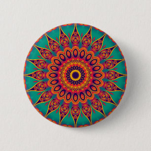 Tattoo Kaleidoscope Fractal Ronde Button 5,7 Cm