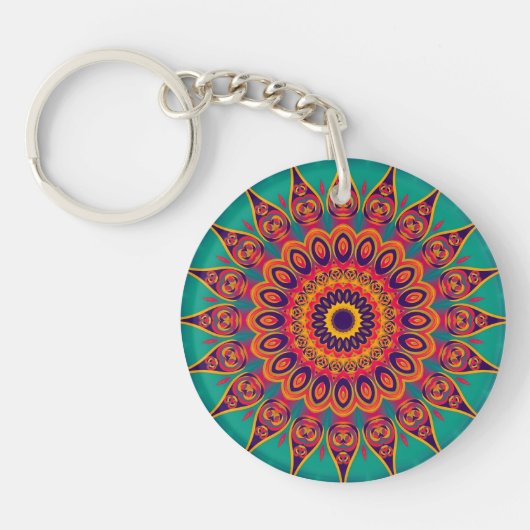 Tattoo Kaleidoscope Fractal Sleutelhanger (Voorkant)