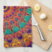 Tattoo Kaleidoscope Fractal Theedoek (Quarter Fold)