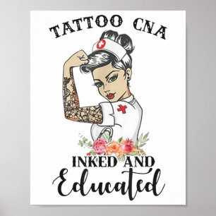 Tattoo kan geïnkte en opgeleide sterke vrouw sterk poster