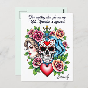 Tattoo kunst geïnspireerd unisex Anti-Valentijn cu Briefkaart
