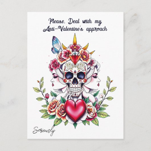 Tattoo kunst geïnspireerd unisex Anti-Valentijn cu Briefkaart (Voorkant)