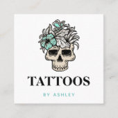 Tattoo Kunst Kunstenaar Skeletspieren Vierkante Visitekaartje (Voorkant)