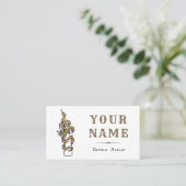 Tattoo kunstenaar Salon Brown Snake Modern Trendy Visitekaartje (Staand voorkant)