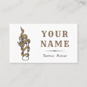 Tattoo kunstenaar Salon Brown Snake Modern Trendy Visitekaartje (Voorkant)