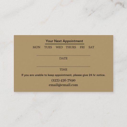 Tattoo kunstenaar salon Visitekaartje (Achterkant)