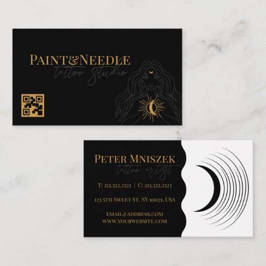 Tattoo kunstenaar visitekaartje (Voorkant / Achterkant)