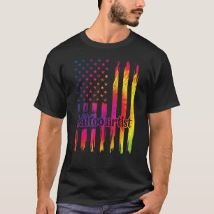Tattoo kunstenaar vs vlag-geïnkt Tattoo-inktdeskun T-shirt